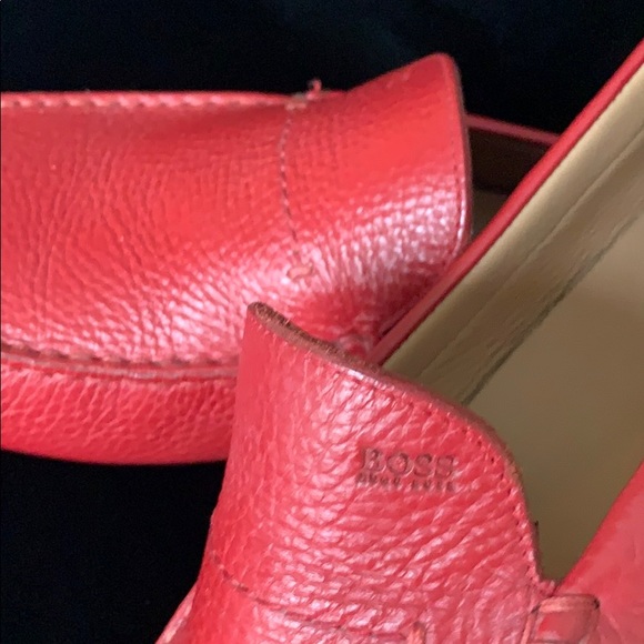 Hugo Boss Red Leather Drivers - Picture 2 of 7